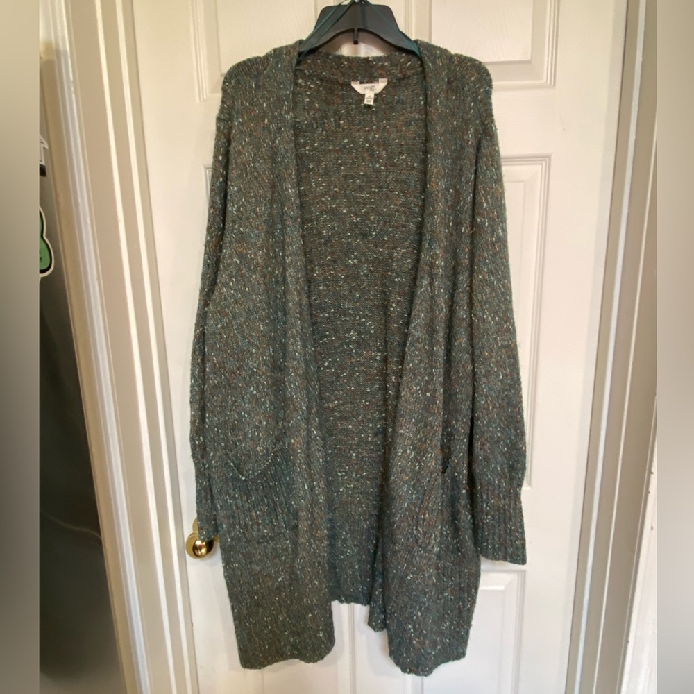 NWT- Terra & Sky long sweater jacket/cover up